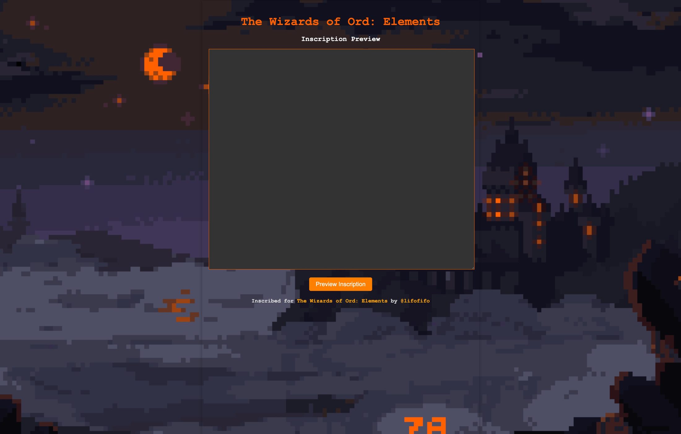 Onchain inscription test preview by The Wizards of Ord