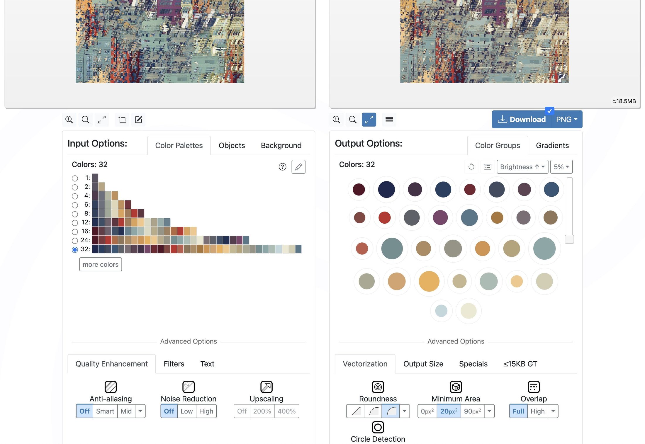 Documenting the process: vectorisation was an important part of the creative flow